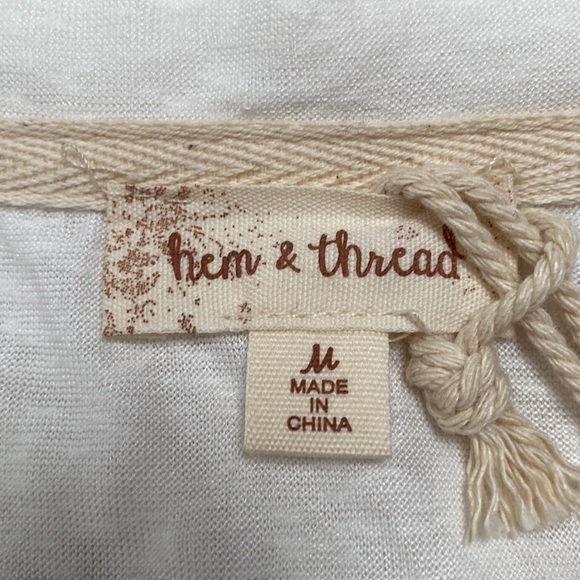 Hem & Thread Camo Exposed Hem Top 💗 White Olive & Brown - Picture 13 of 15